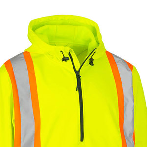 Sweat-shirt réfléchissant haute visibilité jaune, veste de sécurité avec fermeture éclair et poches, vêtements de travail - Product Image 4