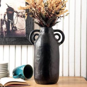 Vases décoratifs en métal pour table, finition noire, style côtier, plantes artificielles, pot à fleurs, vase à fleurs en métal, décoration pour la maison - Product Image 4