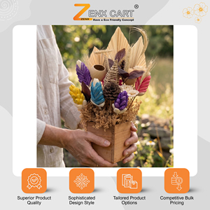 Bouquet de fleurs séchées fait main de qualité supérieure – Décoration intérieure et arrangement cadeau durables à prix minimal auprès d'un vendeur indien - Product Image 4