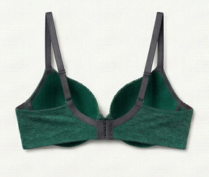 Soutien-gorge sans armatures sans coutures pour femme, bonnet complet, bretelles réglables, dos en Y, vert uni, usage quotidien, lavable en machine - Product Image 2