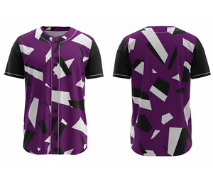 Custom Printed Sublimation <b>Baseball</b> Shirt Wholesale Jersey with Custom Logo & Numbers | Breathable Polyester Base - Product Image 3