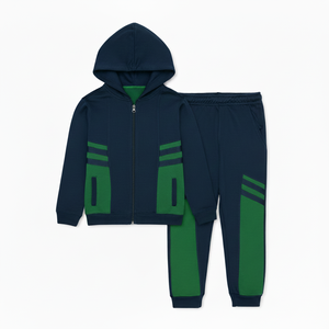 Ensemble de sous-vêtements de sport épais pour homme, 100 % coton respirant, à capuche, couleur unie, coupe classique, style streetwear, idéal pour l'hiver - Product Image 1