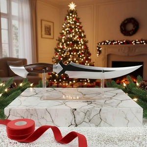 Couteau Bowie à lame fixe, pointe tombante, acier au carbone, 25 cm, manche en bois, chasse, survie en plein air, OEM 38 cm - Product Image 4