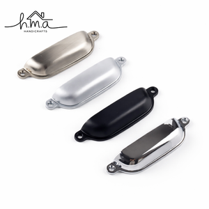 Modern Metal Cup Pull Cabinet Handle <b>Drawer</b> Bin Pull for Kitchen Cupboard Wardrobe Furniture Hardware in Multiple Finishes - Product Image 1