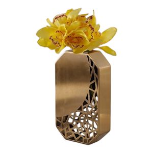 Vases en métal géométriques modernes en gros, lot de 2, finition dorée, vases décoratifs pour la décoration de la maison - Product Image 6