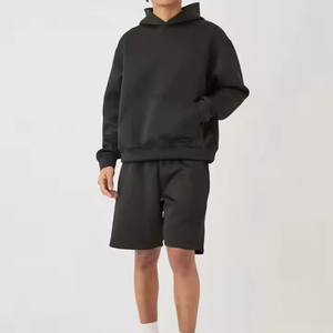 Custom Logo Cotton Fleece 2 Piece Short <b>Sets</b> for Men High Quality Men Clothes <b>Set</b> Two Piece Hoodie and Shorts <b>Set</b> - Product Image 5