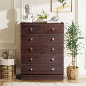 Modern Simple Brown <b>6</b> <b>Drawer</b> Dresser - Product Image 1