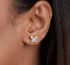 Modernos Pendientes de Diamantes Cultivados en Laboratorio, Corte Marquesa Étnico, Chapados en Oro, Certificados por IGI, para Compromiso, Fiesta, Uso Diario, Joyería para Mujer - Product Image 4