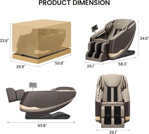 Fauteuil de massage électrique multifonction de luxe avec fonction chauffante - Fauteuil inclinable en cuir avec fonction musicale pour un soin complet du corps - Product Image 2