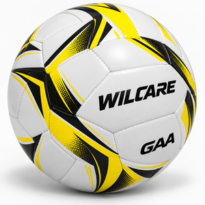 Balón de fútbol GAA Wilcare blanco, verde azulado y azul marino, serigrafiado. Balón de fútbol GAA serigrafiado en blanco, verde azulado y azul marino. - Product Image 2