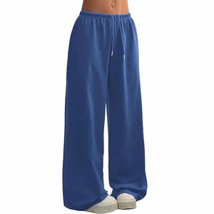 Pantalon de jogging gris oversize pour femme avec taille élastique, coupe décontractée, en molleton doux, idéal pour la gym, l'entraînement, la détente et les activités sportives - Product Image 5
