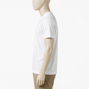 Premium Men's <b>White</b> Cotton <b>T</b>-<b>Shirt</b> | Classic Crew Neck Basic Tee | Minimal Luxury Casual Everyday Essential Wear - Product Image 3