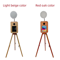 Nouvelle cabine photo en bois de style vintage 2026, compatible avec les appareils photo reflex numériques et les étuis pour iPad. Option d'ajout d'un système audio Marshall.