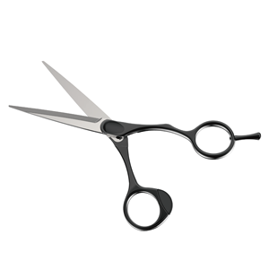 Ciseaux de coiffure professionnels en acier inoxydable avec manche en alliage de zinc noir, design élégant, pour droitiers - Product Image 2