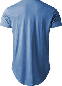 T-shirt à manches courtes pour homme, bleu, col rond, coupe classique, couleur unie, jersey, séchage rapide, polyester - Product Image 3