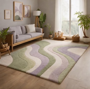 พรมขนสัตว์แท้ 100% ทอมือ ดีไซน์เนอร์รับออกแบบเอง รูปทรงมาตรฐาน ทันสมัย หรูหรา สำหรับห้องนั่งเล่น - Product Image 2