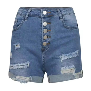 Shorts en jean vintage streetwear pour hommes, coupe ample, style décontracté, personnalisables, pour l'été, prix de gros - Product Image 4
