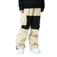 Pantalon de ski cargo unisexe personnalisé, chauffant, respirant, imperméable, coupe-vent, écologique, style baggy, surdimensionné