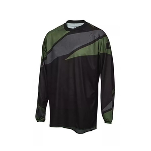 Chemise de course moto à manches longues pour homme, noire et verte, à blocs de couleur, séchage rapide, manches longues, pour toutes les saisons - Product Image 3