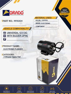 universal <b>12v</b> <b>dc</b> with buzzer electronic flasher export quality for two wheeler spare parts india orado - Product Image 5