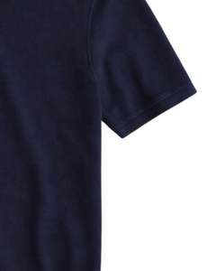 Manufacturer <b>Mens</b> Navy Blue Quarter Zip Polo <b>Shirt</b> With <b>White</b> Collar Short Sleeve <b>Casual</b> Knit Custom Manufacturer Summer Top - Product Image 5