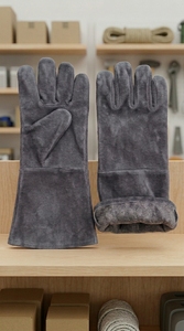 Industrial Heat Protection <b>Gloves</b> <b>Long</b> Cuff Leather Safety <b>Gloves</b> - Product Image 4