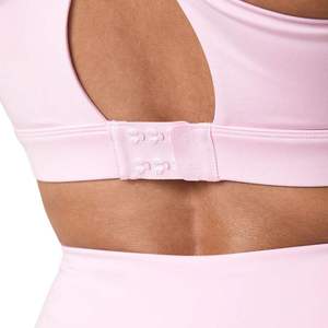 Custom Logo <b>Women</b> Light Pink Sports Bra Panel Seam Wide Strap Workout Crop Top Fitness Gym <b>Shorts</b> Set Activewear Wholesale - Product Image 5