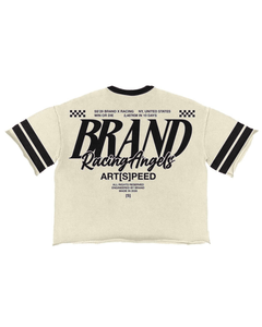 Men's Custom T-Shirt Short Sleeve Ringer Tshirt Custom Front Back Logo <b>Hip</b> Hop Solid Cotton Oversized Crop Knitted Tshirt - Product Image 4