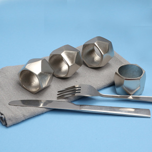 Vente chaude Argent Moderne En Forme De Serviette Anneau En Gros En Vrac Quantité Bois et Papier Matériel pour La Décoration De Table De Fête - Product Image 6