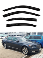Pare-vent transparent en acrylique noir GCS 4 pièces pour vitres de voiture Lexus LS LS460L LZ600hL LWB Slimline 2007-2017