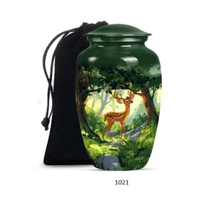 Urna funeraria para cenizas de ciervo, urna para cenizas de seres queridos con diseño de ciervo, urna conmemorativa hecha a mano para cenizas de adultos. - Product Image 3