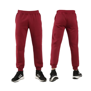 <b>Men's</b> <b>Red</b> Cotton Sweatpants Elastic Waist Casual Joggers With Side Pockets Autumn Wear - Product Image 1