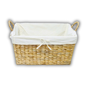 Cesta de Almacenamiento Artesanal de Jacinto de Agua con Marco de Hierro, Gran Capacidad, Decoración del Hogar Vietnamita - Product Image 1