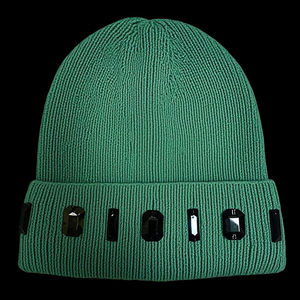 Elegante gorro de lana personalizado en color azul para el invierno, tejido cómodo con diseño de logotipo para protección contra el frío. - Product Image 1