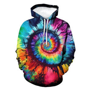 Sweat-shirt à capuche graphique vintage à motif arc-en-ciel avec poches, manches longues, décontracté, streetwear, confortable pour tous les jours - Product Image 1