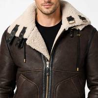 Chaqueta de Cuero para Hombre Estilo Bomber B-6 Marrón Vintage - Transpirable, con Cierre de Cremallera, Cuero Genuino - Chaqueta de Cuero Marrón