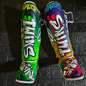 Espinilleras de Boxeo Personalizadas OEM Estilo Twins, Protectores de Pierna Premium para Muay Thai y Kickboxing, Impresión Serigrafiada, Almohadillas de Protección de Espuma de Alta Densidad - Product Image 3