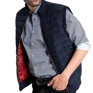 Chaqueta sin mangas de poliéster con cuello alto y cremallera de alta calidad para hombre, con logotipo personalizable, servicios OEM al por mayor - Product Image 3