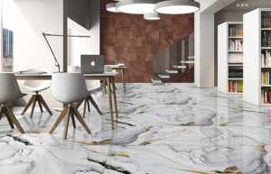 Azulejos de Cerámica Modernos Dorados de 600x1200mm, Acabado Brillante, Formato Grande, Revestimiento de Pared para Oficinas y Villas de Lujo - Product Image 6