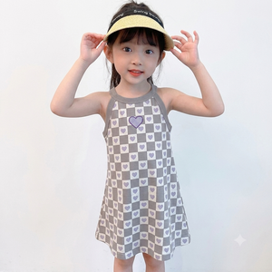 Vestido Camisero Liso Dulce de Verano 2025 para Niñas, Falda de Princesa de Seda Helada hasta el Tobillo para Niñas, Ropa de Venta Caliente al por Mayor - Product Image 3