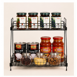 2-Tier Heavy Duty Metal Spice <b>Rack</b> Organizer for Countertop Multi-Functional <b>Kitchen</b> <b>Storage</b> Shelf for Jars & Seasonings - Product Image 2
