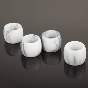 Ronds de serviette en marbre blanc, forme carrée, design luxueux, artisanat de haute qualité, ronds de serviette en marbre de qualité supérieure - Product Image 5