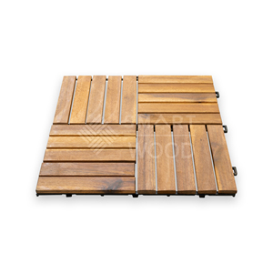 SMARTWOOD DIY Interlocking <b>Deck</b> Tiles | Weather-Resistant WPC & Oiled Acacia Joint Flooring for Balcony - Product Image 3