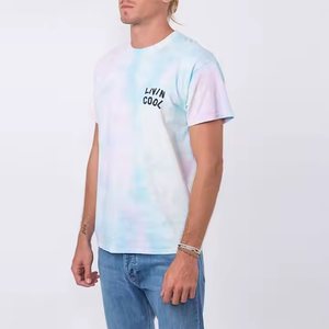 T-shirts tie-dye pour hommes, couleur personnalisable, haute qualité, 100% coton, coupe ample, respirant, vente en gros, fabriqué au Pakistan - Product Image 4