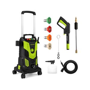 Idropulitrice Elettrica 2300 PSI Verde e Nera con 4 Ugelli a Connessione Rapida e Pulitore ad Alta Potenza 1900W per Autolavaggi - Product Image 1