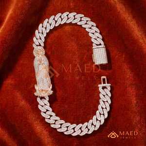 Pulsera de eslabones cubanos clásica en oro rosa con moissanita, cadena fina, joyería de moda para uso diario, estilo Miami Chicago, regalo. - Product Image 4