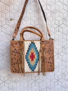 Sac fourre-tout en cuir sculpté à la main avec franges, élégant sac à main en cuir jacquard, sacs en cuir multi-usages pour femmes - Product Image 2