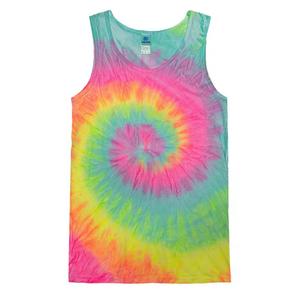 Men's O-<b>Neck</b> <b>Tie</b> Dye Knitted Tank Top Casual Wear Spiral Pattern Multicolor - Product Image 5
