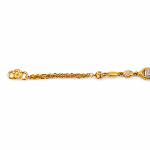 Bracelet chaîne en or 18 carats avec breloque œil porte-bonheur et zircone cubique, finition polie, bijou minimaliste tendance pour femme, idéal au quotidien et pour les soirées - Product Image 2