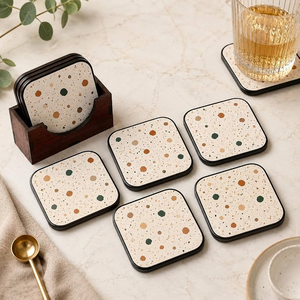 Sous-verres imprimés en MDF, design antidérapant avec motif de lotus rose, design oriental, tapis et dessous de verre, vente chaude - Product Image 3